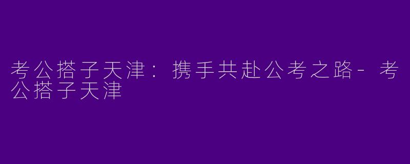 考公搭子天津：携手共赴公考之路-考公搭子天津
