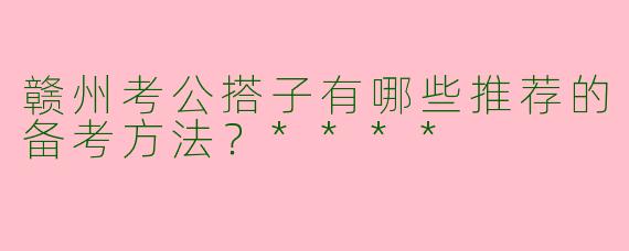 赣州考公搭子有哪些推荐的备考方法?****