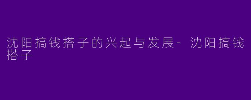 沈阳搞钱搭子的兴起与发展-沈阳搞钱搭子