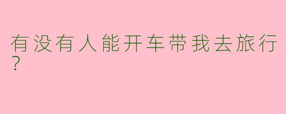 有没有人能开车带我去旅行？