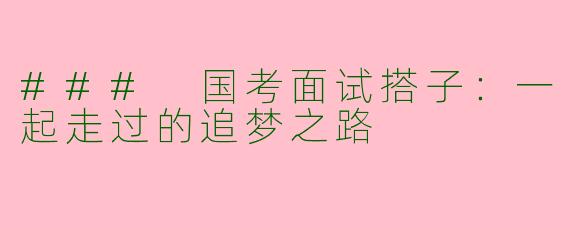 ### 国考面试搭子：一起走过的追梦之路
