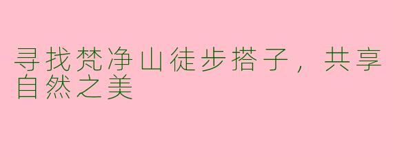 寻找梵净山徒步搭子，共享自然之美