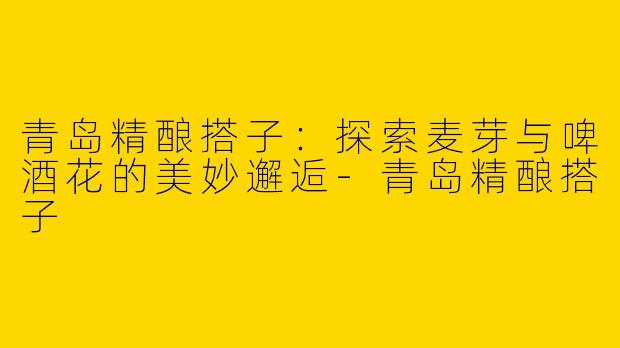 青岛精酿搭子：探索麦芽与啤酒花的美妙邂逅-青岛精酿搭子