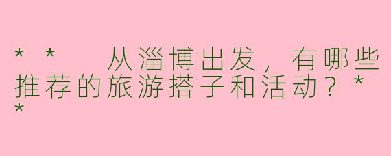 ** 从淄博出发，有哪些推荐的旅游搭子和活动？**