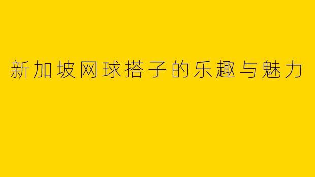 新加坡网球搭子的乐趣与魅力