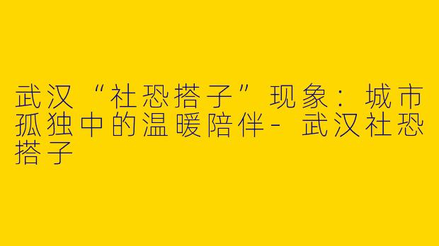 武汉“社恐搭子”现象：城市孤独中的温暖陪伴-武汉社恐搭子