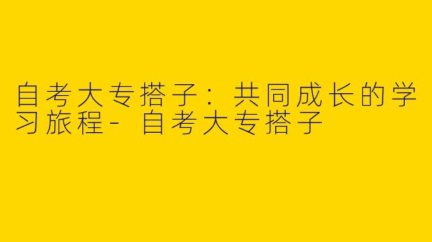 自考大专搭子:共同成长的学习旅程