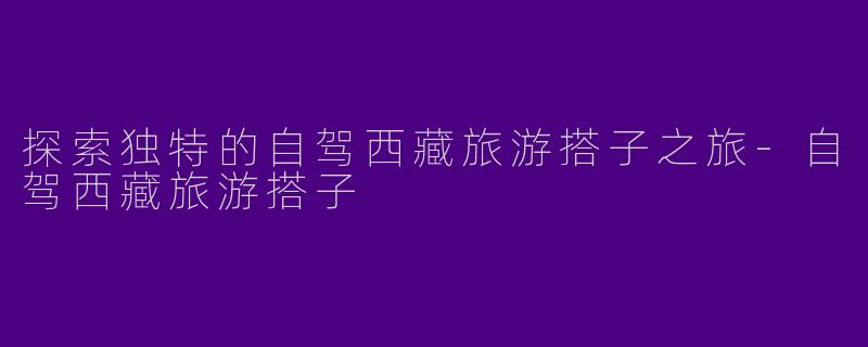 探索独特的自驾西藏旅游搭子之旅