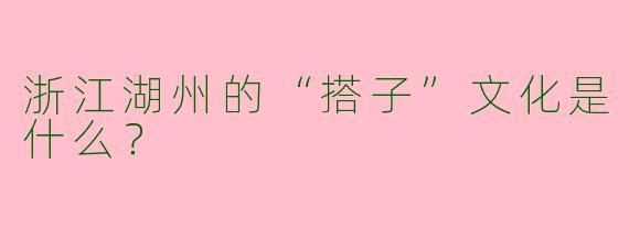 浙江湖州的“搭子”文化是什么?