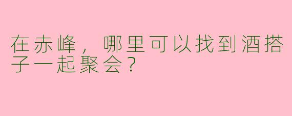在赤峰，哪里可以找到酒搭子一起聚会？