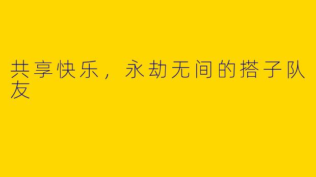 共享快乐,永劫无间的搭子队友