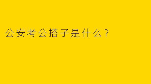 公安考公搭子是什么?