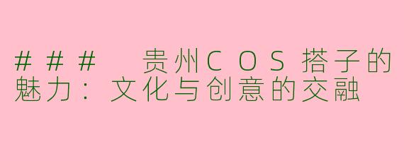 ### 贵州COS搭子的魅力：文化与创意的交融