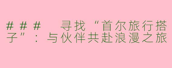 ### 寻找“首尔旅行搭子”：与伙伴共赴浪漫之旅