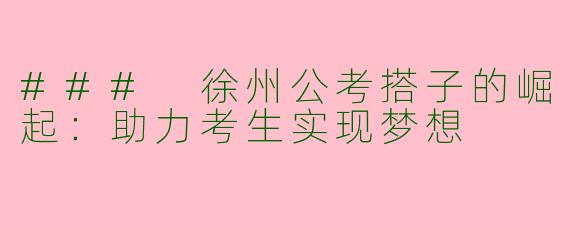 ### 徐州公考搭子的崛起：助力考生实现梦想