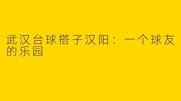 武汉台球搭子汉阳：一个球友的乐园