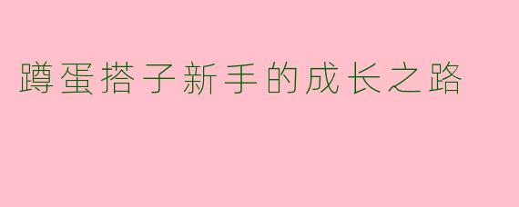 蹲蛋搭子新手的成长之路