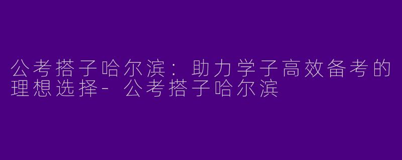公考搭子哈尔滨：助力学子高效备考的理想选择-公考搭子哈尔滨