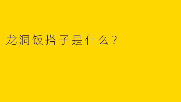 龙洞饭搭子是什么？