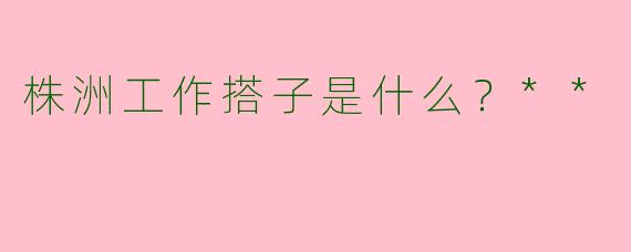 株洲工作搭子是什么?**