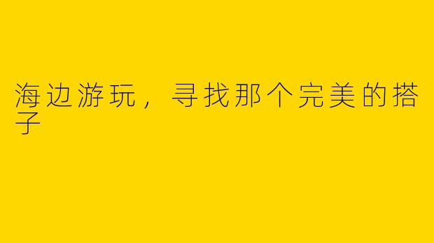 海边游玩，寻找那个完美的搭子