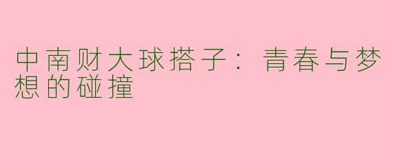 中南财大球搭子：青春与梦想的碰撞