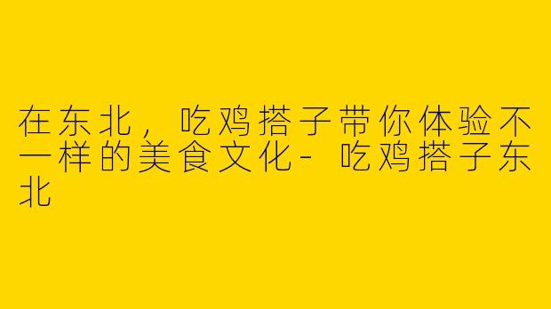 在东北，吃鸡搭子带你体验不一样的美食文化-吃鸡搭子东北