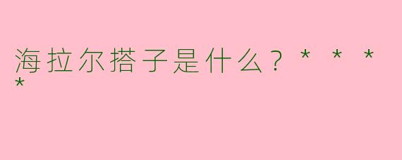 海拉尔搭子是什么?****