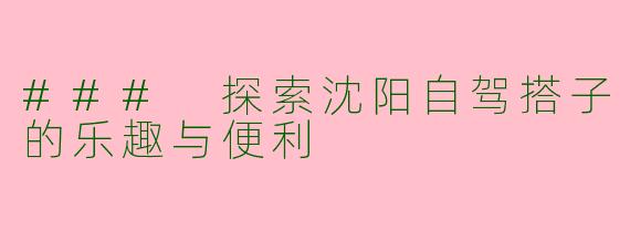 ### 探索沈阳自驾搭子的乐趣与便利