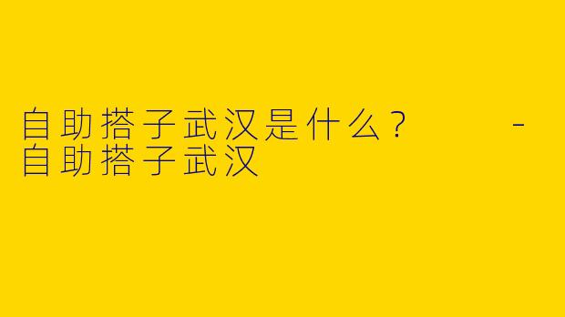 自助搭子武汉是什么？  