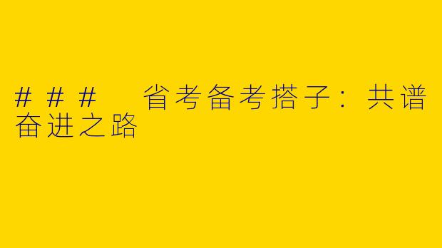 ### 省考备考搭子：共谱奋进之路