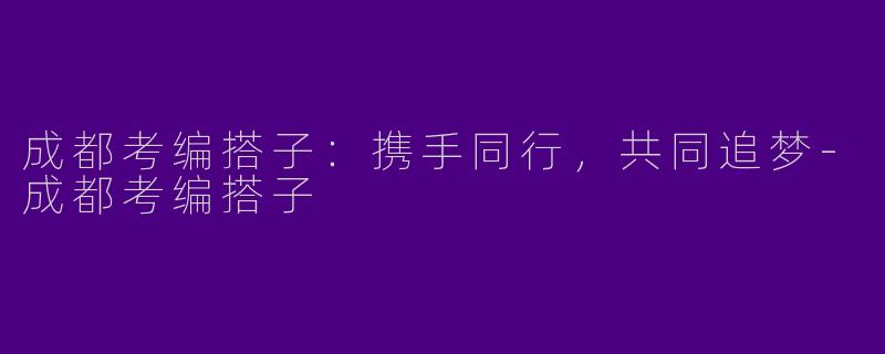 成都考编搭子：携手同行，共同追梦-成都考编搭子