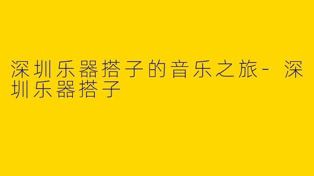 深圳乐器搭子的音乐之旅-深圳乐器搭子