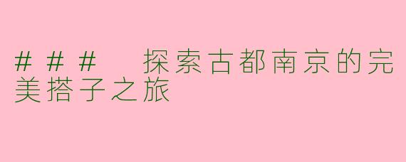 ### 探索古都南京的完美搭子之旅