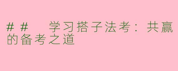 ## 学习搭子法考：共赢的备考之道