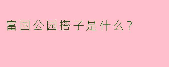 富国公园搭子是什么？