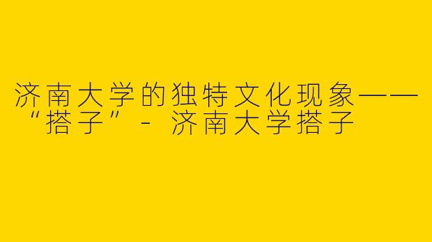 济南大学的独特文化现象——“搭子”-济南大学搭子