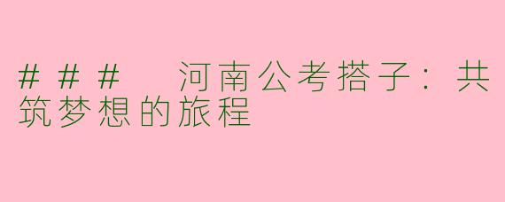 ### 河南公考搭子：共筑梦想的旅程