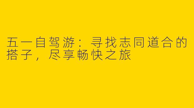 五一自驾游：寻找志同道合的搭子，尽享畅快之旅