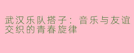 武汉乐队搭子：音乐与友谊交织的青春旋律