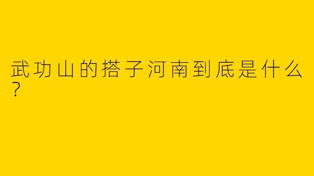 武功山的搭子河南到底是什么？