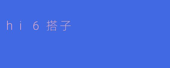 什么是“hi6搭子”?**