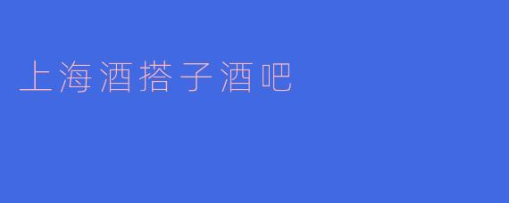 ### 探索上海酒搭子酒吧:品味夜生活的新选择