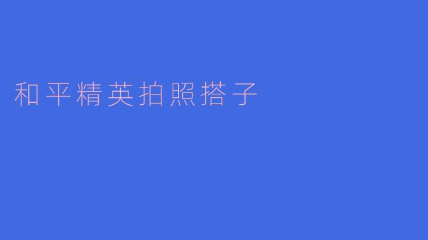 和平精英拍照搭子