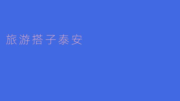 旅游搭子泰安