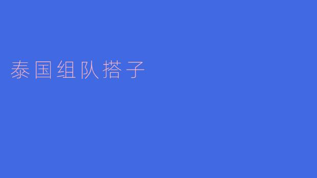 探索“泰国组队搭子”：为旅行增添无限乐趣的创新方式