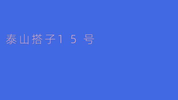 泰山搭子15号是什么?