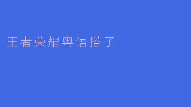 王者荣耀粤语搭子