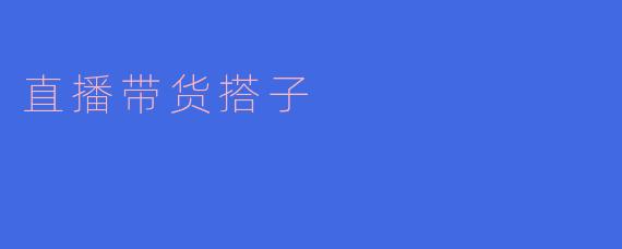 什么是直播带货搭子，他们的角色是什么？****