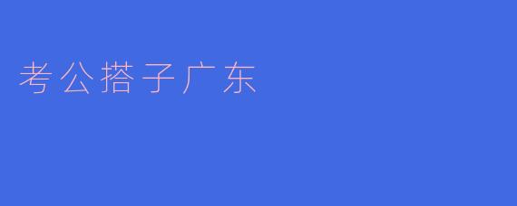 考公搭子广东